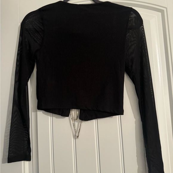 Papaya’s Crop Top. Brand new with tag. Black M junior top. - Picture 2 of 3